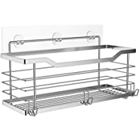 Oriware Adhesivo Estantes Cesta para Ducha Estanteria Organizador Baño SUS304 Acero Inoxidable Sin Taladro - 31 x 11.5 x…